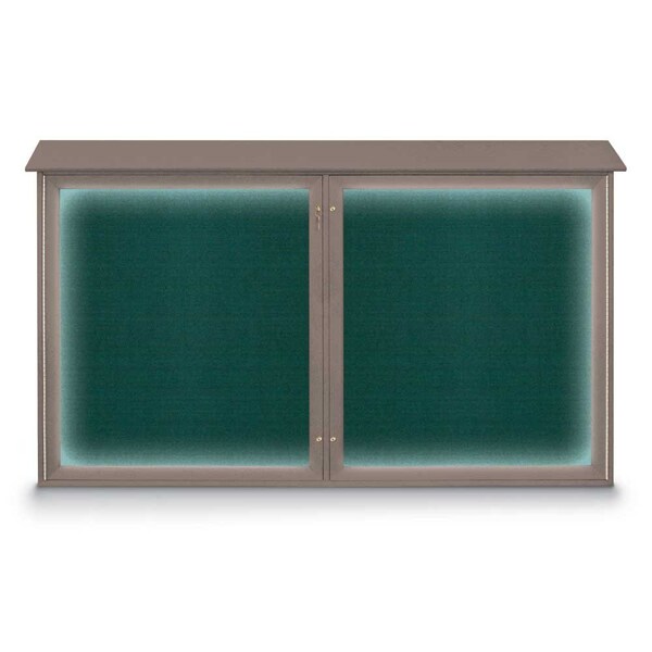 United Visual Products Sliding Door Wood Corkboard, 48"x36", Waln, UV9003OCS-WALNUT-CORK UV9003OCS-WALNUT-CORK - main